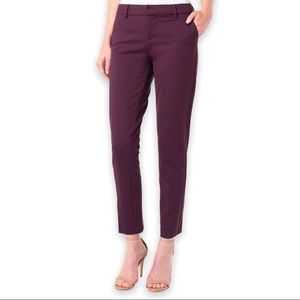 LIVERPOOL KELSEY TROUSER SUPER STRETCH PONTE PANT BURGUNDY SIZE 31